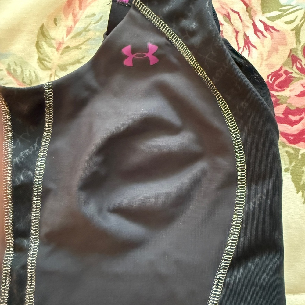 Under Armour Gray and Purple Sports Bra with Supportive Straps - Picture 3 of 10